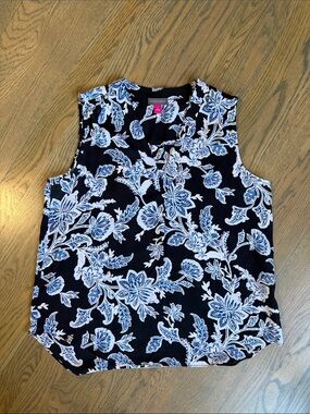 Vince Camuto Black Sleeveless Floral Print Camisole